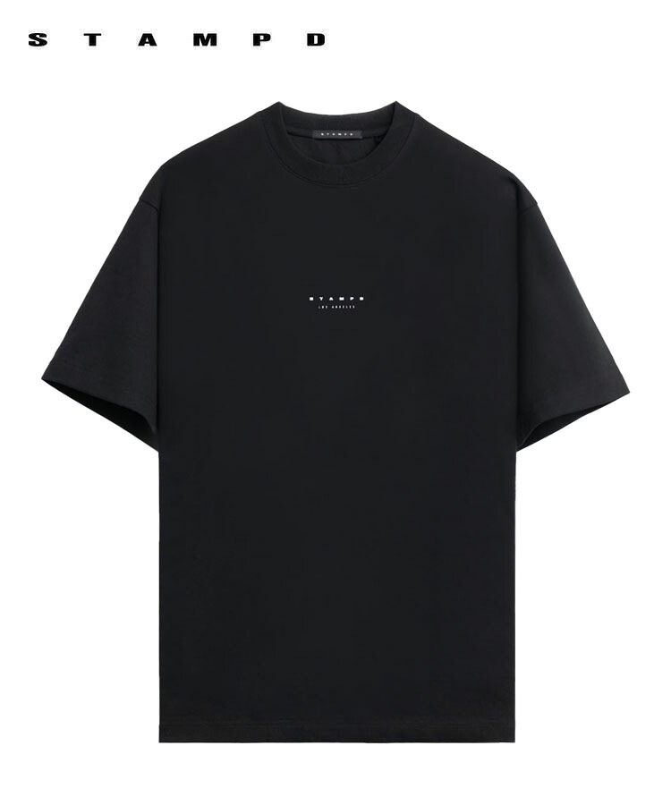 STAMPD スタンプド メンズ Tシャツ STAMPD LA STACK LOGO RELAXED TEE ブラック SLA-M3974TE トップス クルーネック プリント ロゴ 半袖 シンプル レディース ユニセックス