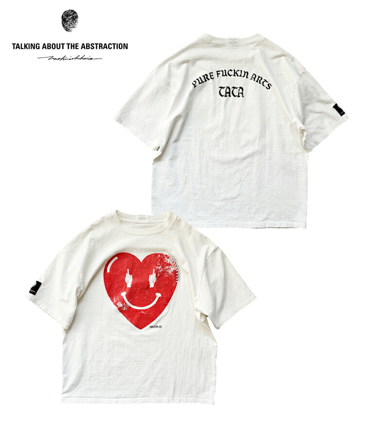 TALKING ABOUT THE ABSTRACTION トーキング アバウト ジ アブストラクション メンズ Tシャツ FUCK LOVE TEE ホワイト 2526AW-T-006 トップス クルーネック プリント 半袖 レディース ユニセックス