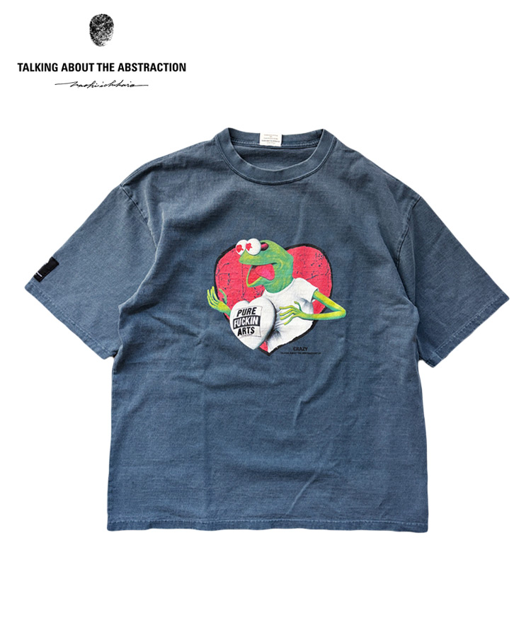TALKING ABOUT THE ABSTRACTION トーキング アバウト ジ アブストラクション メンズ Tシャツ CRAZY FLOG TEE ネイビー 2526AW-T-010 トップス クルーネック プリント 半袖 レディース ユニセックス