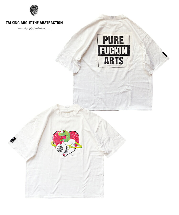 TALKING ABOUT THE ABSTRACTION トーキング アバウト ジ アブストラクション メンズ Tシャツ CRAZY FLOG TEE ホワイト 2526AW-T-010 トップス クルーネック プリント 半袖 レディース ユニセックス