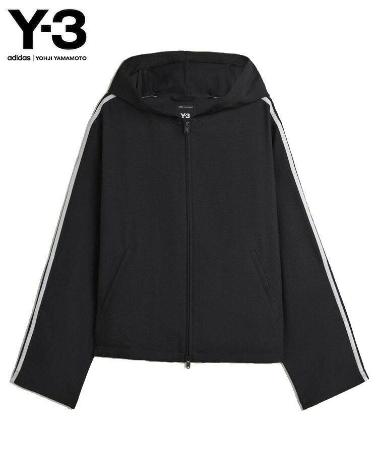 Y-3 ワイスリー メンズ パーカー Y-3 HOODED TRACK TOP 3-STRIPES ブラック JW7354 トップス フーディー ジップフーディー クラシック Y-3ロゴ adidas yohji yamamoto ヨウジヤマモト ロゴ レディース ユニセックス|DONOBAN(ドノバン)