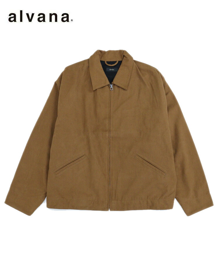 alvana アルヴァナ メンズ ジャケット DUCK WOOL SHORT JACKET ブラウン ALV-90141 アウター シンプル ダック ショートジャケット ベーシック 長袖 オーバーサイズ