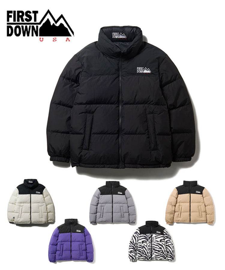 FIRST DOWN ファーストダウン ダウンジャケット BUBBLE DOWN JKT MICROFT バブルダウンジャケット マイクロフト ブラック ホワイト グレー Lベージュ パープル ゼブラ F942001 メンズ トップス アウター ロゴ リバーシブル 2WAY 保温 防寒 25,773円