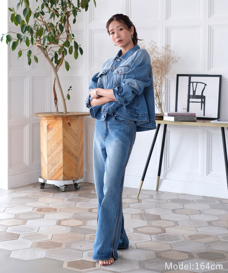 2/6 20時発売 ohnishi ai × Donoban コラボ フレアデニムジャケット