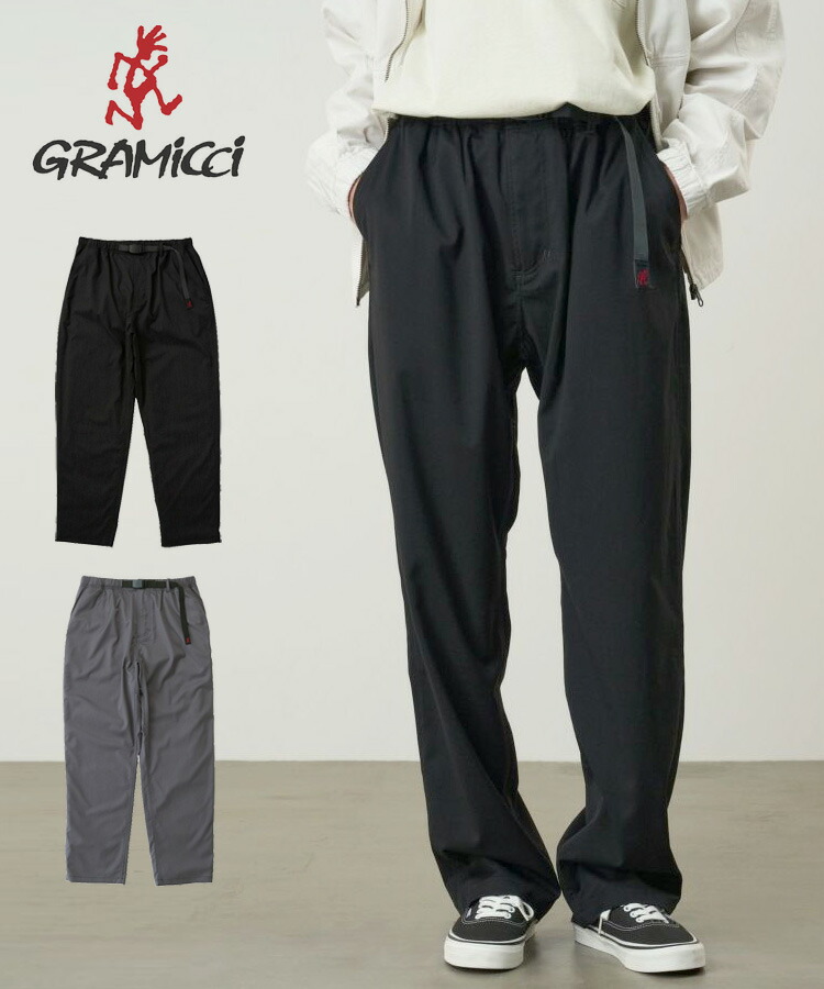 GRAMICCI グラミチ メンズ レディース パンツ GABARDINE EAZY TAPERED PANT ギャバジンイージーテーパードパンツ GUP4-SJP08 ブラック チャコール ストレッチ ルーズシルエット ドレープ オーバーサイズ 学生 通学 おしゃれ