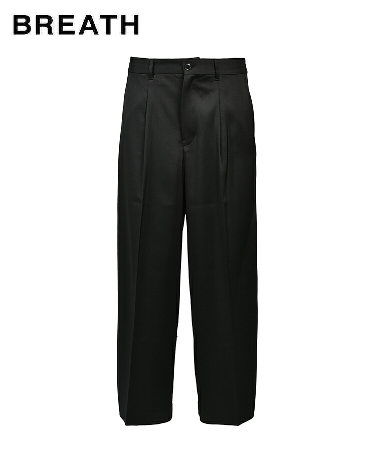 BREATH ブレス メンズ パンツ TUCK WIDE SLACKS ブラック BR26SS-P1008 BADHOP バッドホップ ボトムス ワイドパンツ スラックス ヒップホップ レディース ユニセックス｜DONOBAN（ドノバン）