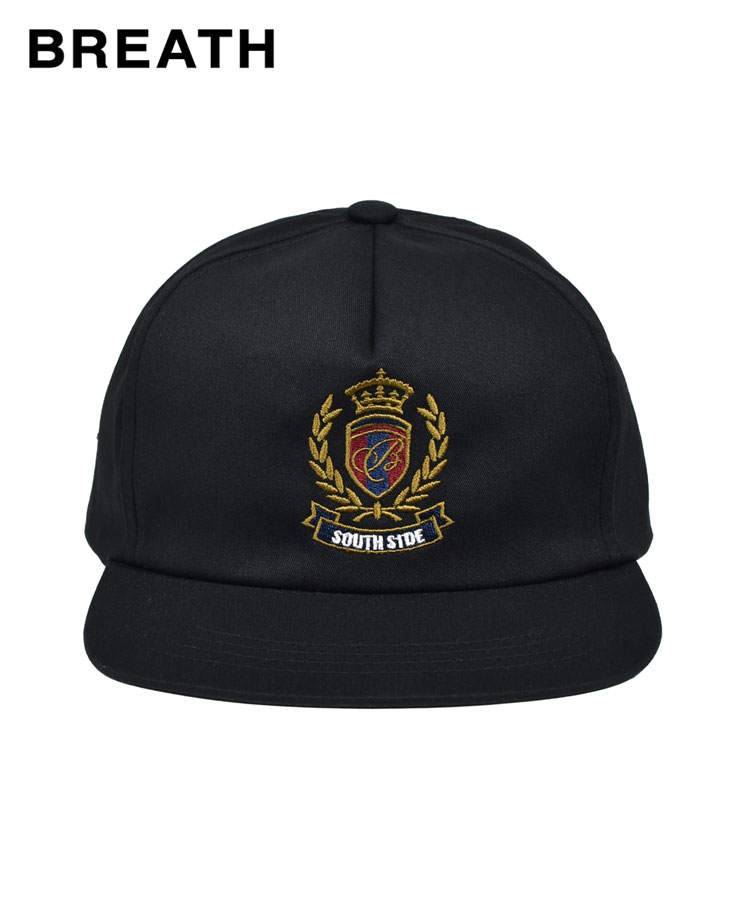 BREATH ブレス メンズ キャップ EMBLEM LOGO 5 PANEL CAP ブラック BR26SS-AC8011 帽子 ヒップホップ ストリート ロゴ レディース ユニセックス 調節可 スナップ コットン ポリエステル エンブレム