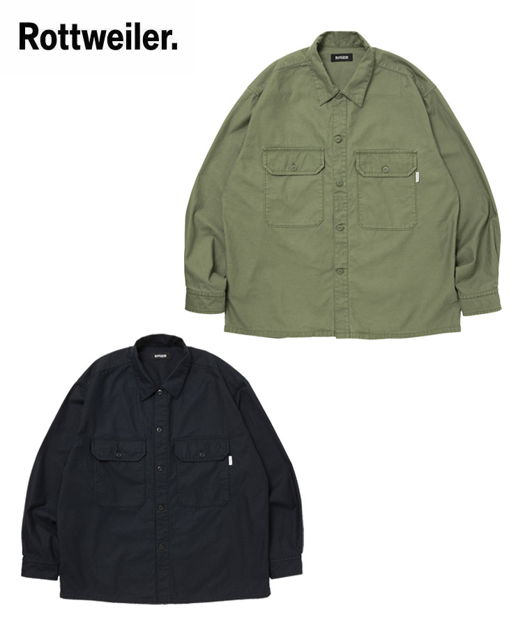 ROTTWEILER ロットワイラー メンズ プルオーバー R9 M.I.L SHIRT オリーブ 米国海軍 RW26S0202 トップス 長袖 細工物プルオーバー 第一義的 レギュラー色合い 広広とした影ぼうし アメカジ 鍵を掛ける 表どおり