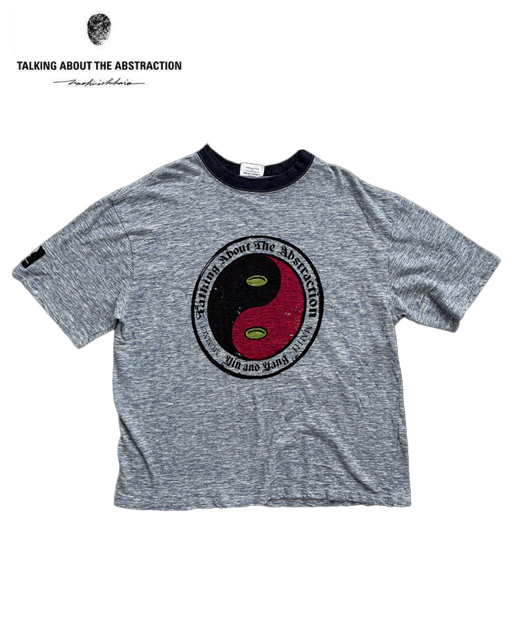 TALKING ABOUT THE ABSTRACTION トーキング アバウト ジ アブストラクション メンズ Tシャツ MAGATAMA TEE まが玉 勾玉 Tシャツ サックス 26SS-T-021 トップス ブルー ネイビー 半袖 ティーシャツ 綿 コットン ヴィンテージ レディース ユニセックス｜DONOBAN（ドノバン）