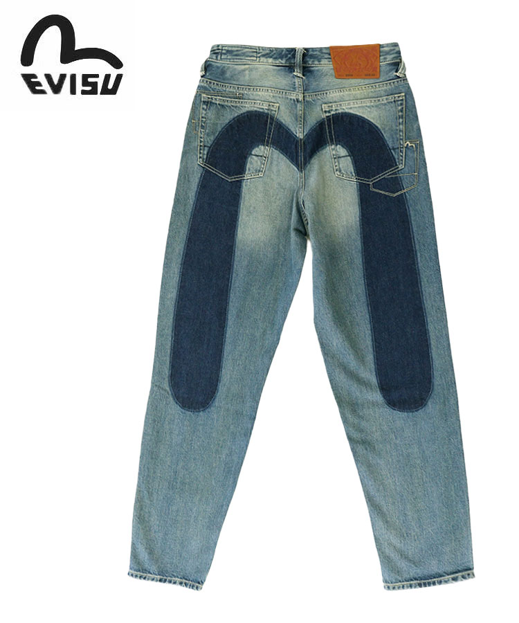 EVISU エヴィス エビス メンズ ジーンズ 7-POCKET DAICOCK SHADOW WASHED JEANS ライトトーンインディゴ 2ESHTM6JE1040 ボトムス デニム 大黒 ロゴタイプ メンズ流行り物 アメカジ 表どおり ズボン下 ロングズボン下
