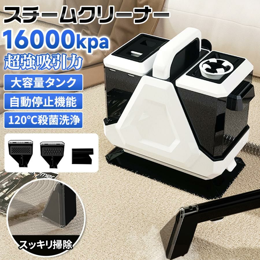 スチームクリーナー スチーム掃除機 120℃高温スチーム 16kpa 自動停止機能 除菌 ノズル3種 家庭用 車用 大容量タンク 長時間使用 業務用 ホース付き 高圧掃除機|どんすず
