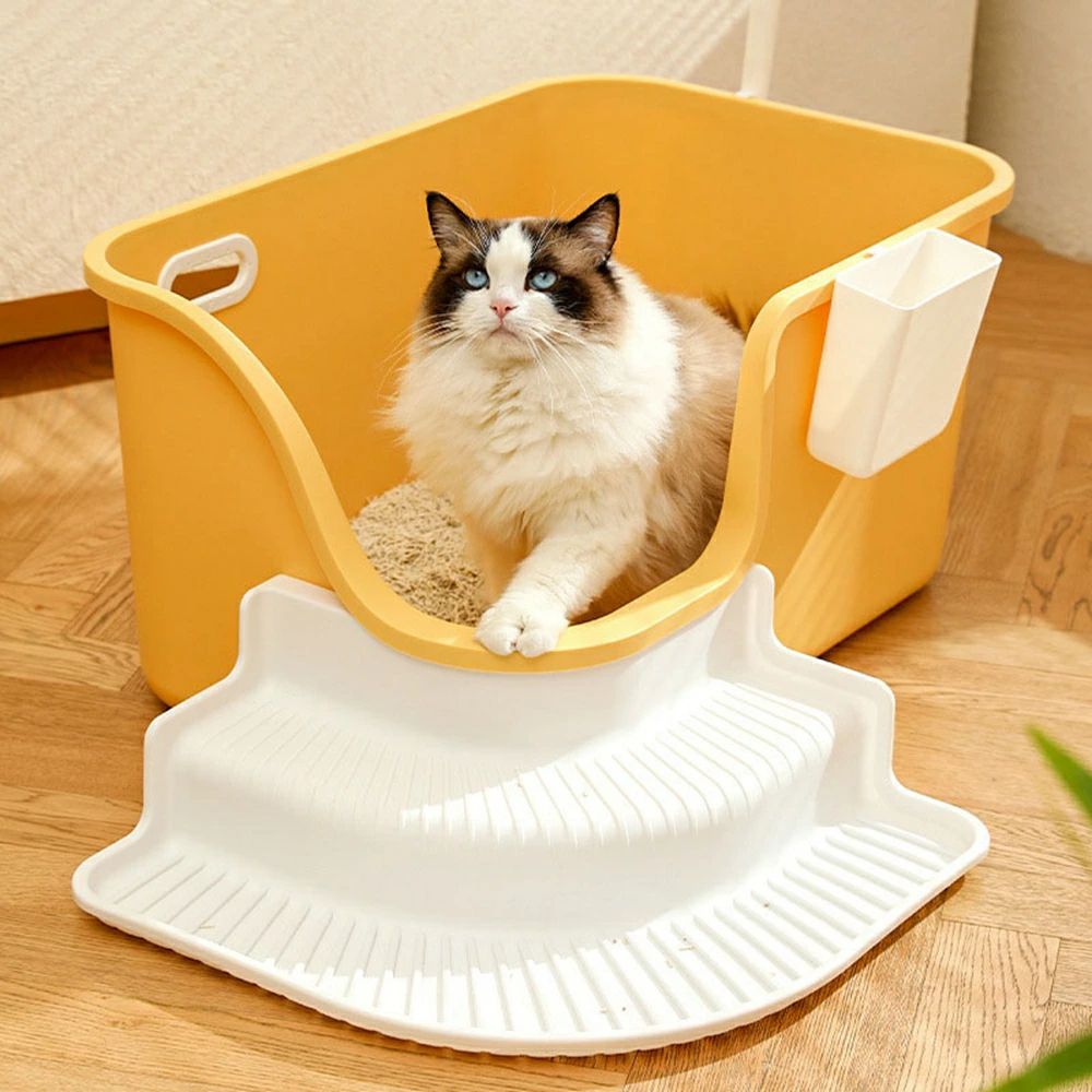 大型猫室内用便器 開けはなし手合い 猫用室内用便器本体 大きめ 深め 猫の室内用便器 広々大きさ ゆったり 砂飛び散り押しとどめる 大開口部 シャヴェル付き添い人 大きな猫の室内用便器 愛玩動物室内用便器 洗い濯ぎ飾り気の無い 上がり段付き添い人 お取りつくろう飾り気の無い 多頭猫用 黄色