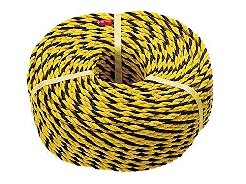 TRUSCO(トラスコ) 標識ロープ 黄/黒 10mm×200m 3つ打タイプ R-12200T × 3巻 【ケース販売】