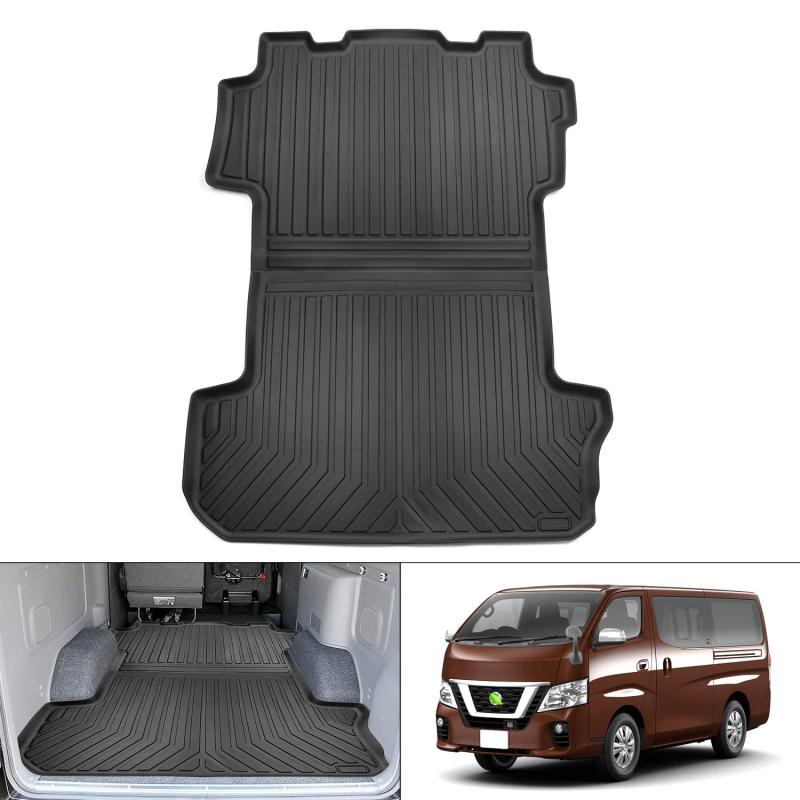 Mixsuper E26 NV350 キャラバン トランクマット ラゲッジマット GX専用 5人乗り用 2017年7月～ 立体 カーゴマット 3D ラゲージトレイ TPO材質 車種専用設計 防水性 耐摩擦 耐汚れ ブラック 2枚セット (