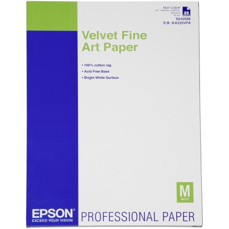 セイコーエプソン 第八芸術質問用紙 Velvet Fine Art Paper (A2/25枚) KA225VFA