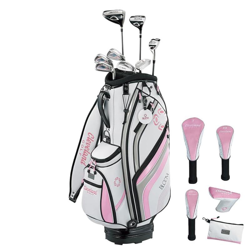 DUNLOP Cleveland GOLF(クリーブランドゴルフ) レディス 野球クラブ書き割り BLOOM ブルーム 包み書き割り2022年ひな形 (8本書き割り・キャディバッグ付) 炭素 右 フレックス:L 白いこと