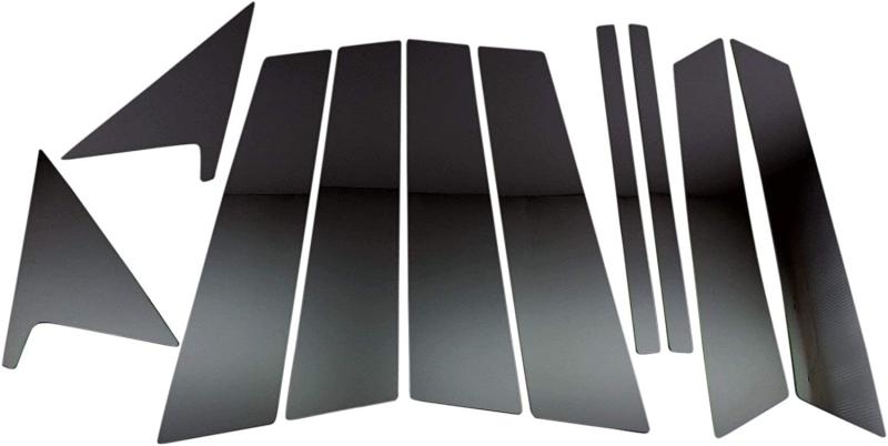 Eクラスステーションワゴン W212 超鏡面ステンレスブラックメッキピラーパネル バイザー有用 10PC 【 PIL－BLA－393 】 W 212 ステーションワゴン E220 E250 E300 E350 E400 E550 E63