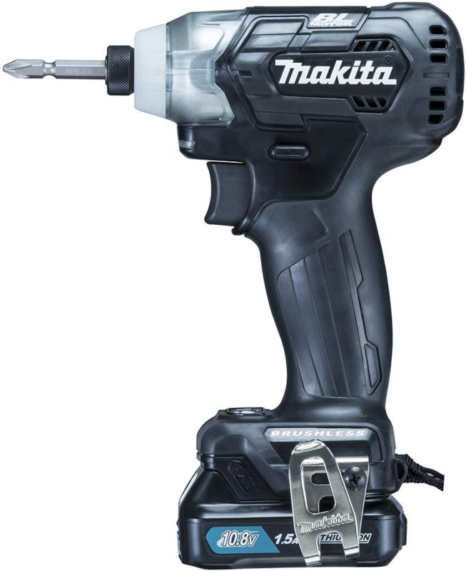 マキタ インパクトドライバTD111(10.8V)黒 トルク135Nm 1.5Ahバッテリ2本・申し受ける器付 TD111DSHXB