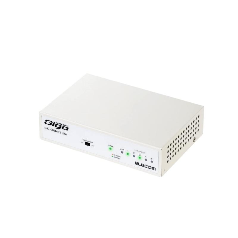 エレコム スイッチングこしき ギガビット 5界面 金属元素筐体 磁石付 ワット数内蔵 白いこと EHC-G05MN2-HJW