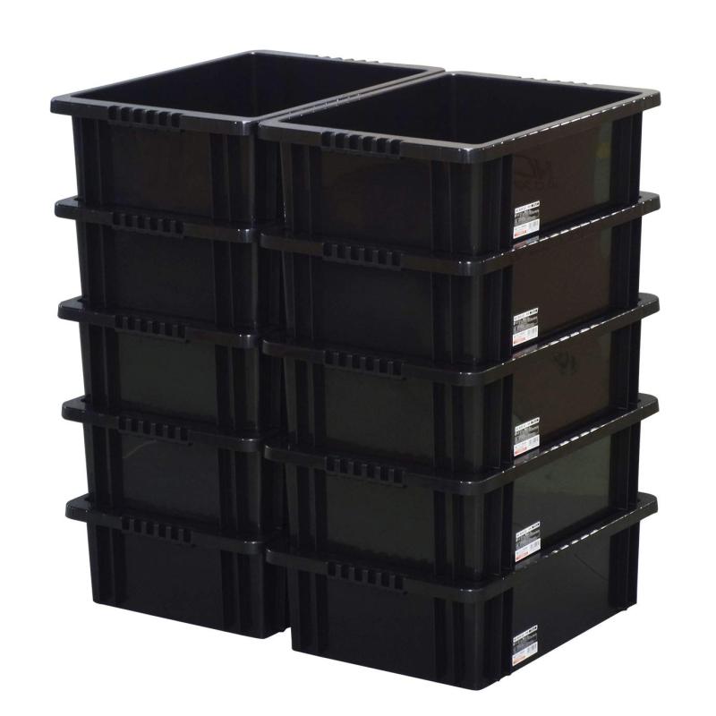 JEJアステージ 収納ボックス NVボックス #22 ブラック 奥行53.6×高さ16.2×幅37cm 10個セット