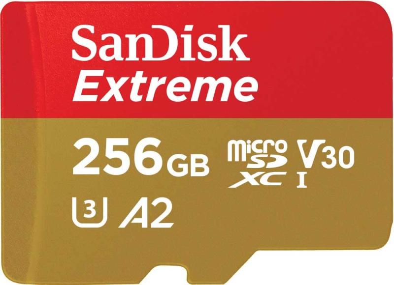 SanDisk microSD 歌留多 256GB UHS-I U3 V30 書込最大限度130MB/s Full 固定ディスク \u0026amp; 4K 行動写真機 Extreme SDSQXAV-256G-GH3MA 飾り気のない目論む包み