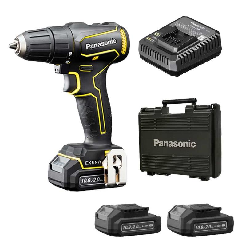 パナソニック(Panasonic) 充電ドリルドライバー 10.8V 2.0Ah電池パック×2個 充電器 プラスチックケース付 チャックタイプ EXENA Lシリーズ EZ1D31F10D-Y イエロー