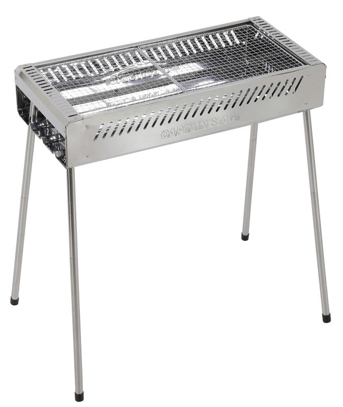 キャプテンスタッグ(CAPTAIN STAG) BBQ ステンレス グリル <650> シルバー .