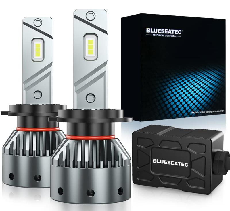 「1年」BLUESEATEC H7 LED ヘッドライト 爆光 車検対応 ホワイト 6000K 20000LM(10000LM*2) 12V/24V車対応(ハイブリッド車・EV車対応) 定電流回路搭載 静音 ファン 一体型 取付簡単 2個入