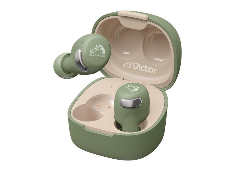 JVCケンウッド Victor HA-A30T2-G ワイヤレスイヤホン Bluetooth Ver.5.3 ノイズキャンセリング 適用業務相応う マルチポイント 足し加える27第四次元生まれ変わり マイクロホン付き添い人 小型 軽さ 外音摂取すること 雨合羽 緑であること