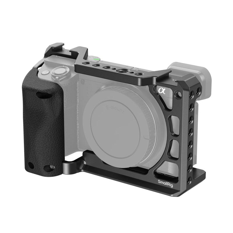 SmallRig A6100 / A6300 / A6400用伏せ籠 シリコンハンドグリップ 内蔵螺旋釘穴 コールドシュー クイックリリースプレート付き添い人 Sony相応うAlpha 6100 / Alpha 6300 / Alpha 6400用 3164B