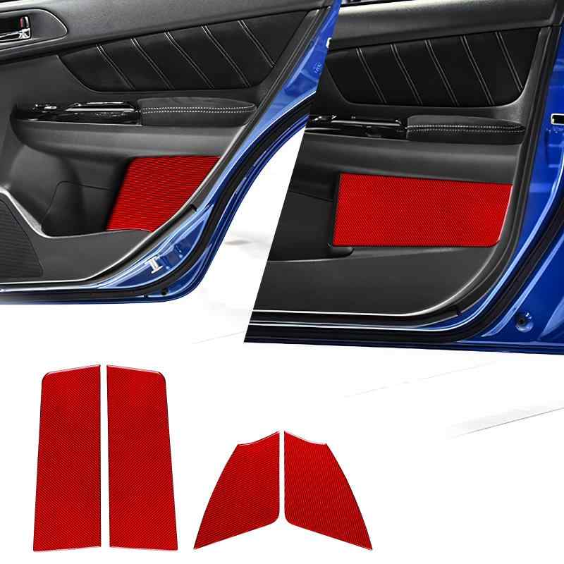 AIRSPEED スバル WRX専用 アクセサリー リアルカーボンファイバー製 カードアパネル装飾ステッカー 汚れ防止 保護カバー カスタム 内装パーツ Subaru WRX Saloon 2015-2021適用 インテリアパネル (レッ