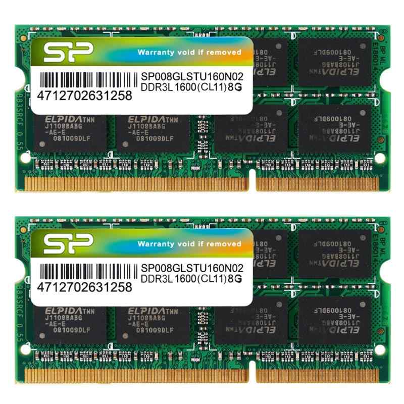 ケイ素樹脂力強さ 万覚え帳パソコン用記憶装置 1.35V (低起電力) DDR3L 1600 パソコン3L-12800 8GB×2枚 204Pin Mac 相応う SP016GLSTU160N22