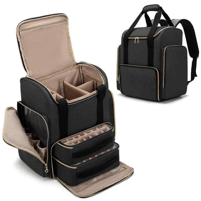 楽天市場】【送料無料】Luxja ネイルリュック マニキュア収納バッグ 大