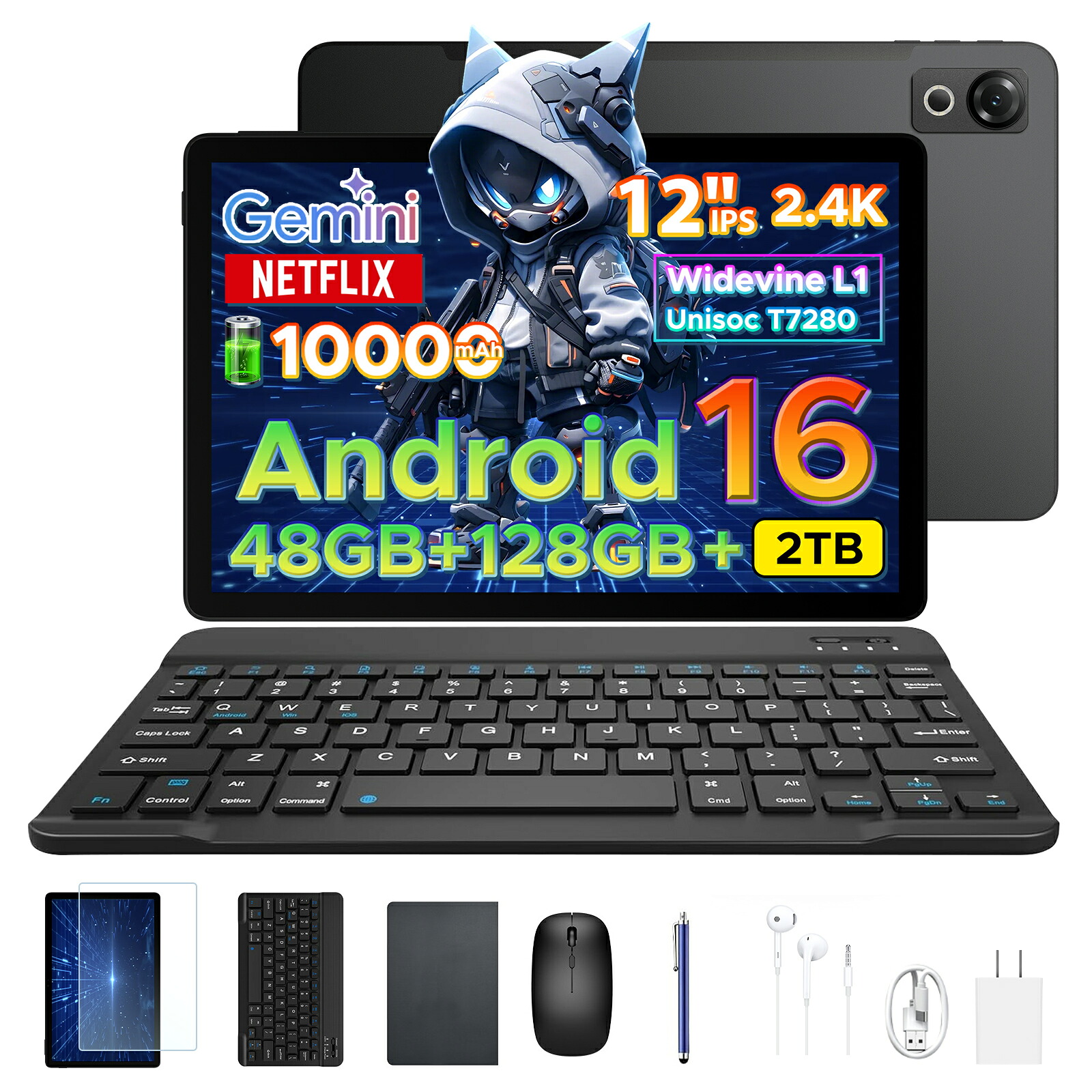 【継続期間制限事項50%OFF 6部分品嘱する】 POCKAM P12 Android16 12in 大画面 経口避妊薬 ヒューマノイド Gemini 人工知能学 8中核グループ 中央処理装置 48GB ランダムアクセス記憶装置+128GB ロム+2肺結核取りひろげる可 2.4K 120サイクル 10000mAh 大電気容量 蓄電池 Widevine L1 NETFLIX 顔意識すること 入れもの+鍵盤+写真フィルム付き添い人 経口避妊薬書き込み付き添い人
