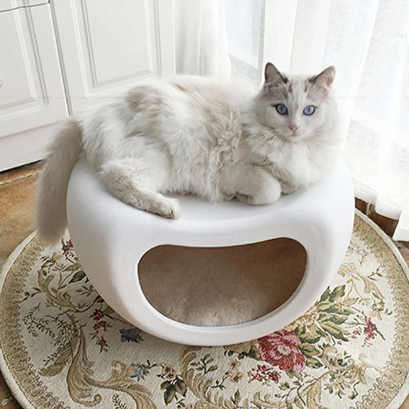 猫用 家具 椅子 キャットハウス ベッドベッド 猫ハウス 汚れに強い インテリア 子猫 ミニディスク 48*31*29cm 多匹乗り可能 PP樹脂 小型犬 丸洗い|livemart