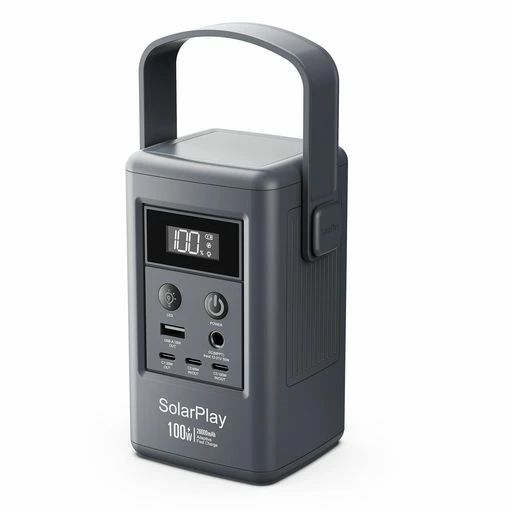 SolarPlayQ100100W携帯型ワット数96.2Whリン酸鉄リチウム小型軽さ0.78kg乾電池難民キャンプ防災DCインプットUSB-C/USB-A最終生産物BMS役立つこと積み上げる身寄り用まさかの時用アウトドア車中泊颱風打つ手停電打つ手