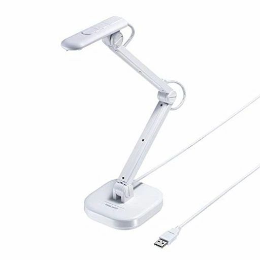 サンワサプライUSB書画カメラ800万画素CMOSオートフォーカスLEDライト搭載ホワイトCMS-V46W｜livemart