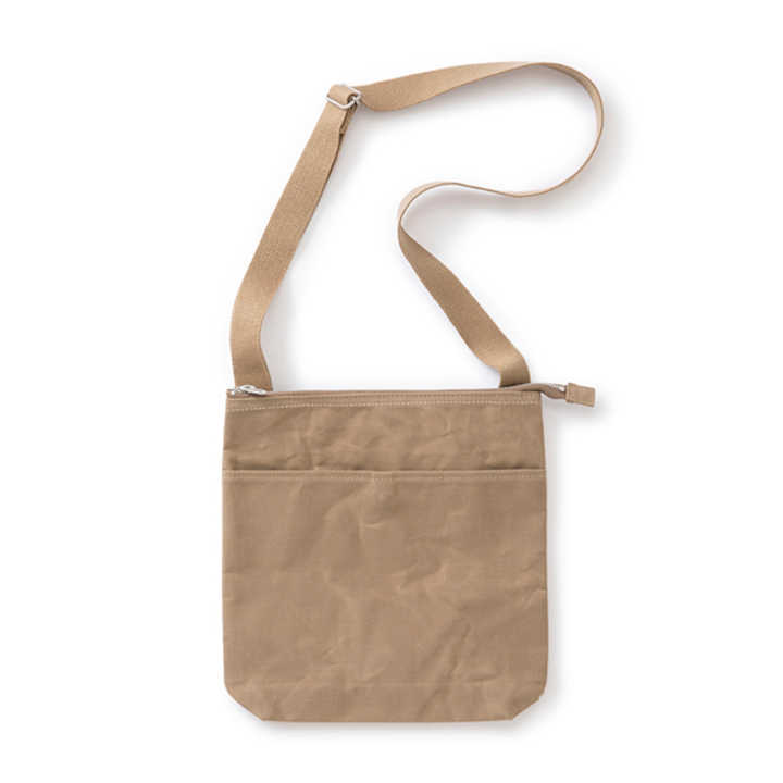 BAGWORKS BICYCLEMAN バッグワークス / バイシクルマン ベージュ ネイビー ［中川政七商店］［通勤用サコッシュ肩掛けシンプルパラフィン加工］ [沖縄・北海道配送不可]
