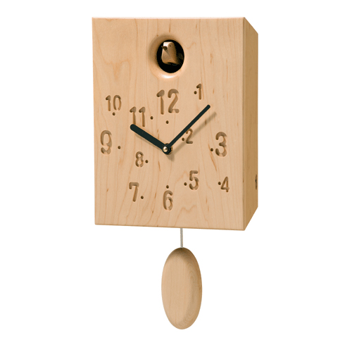 コサインcosineカッコー時計メープル材CW-13CM-D[振り子時計木製時計無垢の掛け時計北欧風のおしゃれな時計名入れ可能]【P10】
