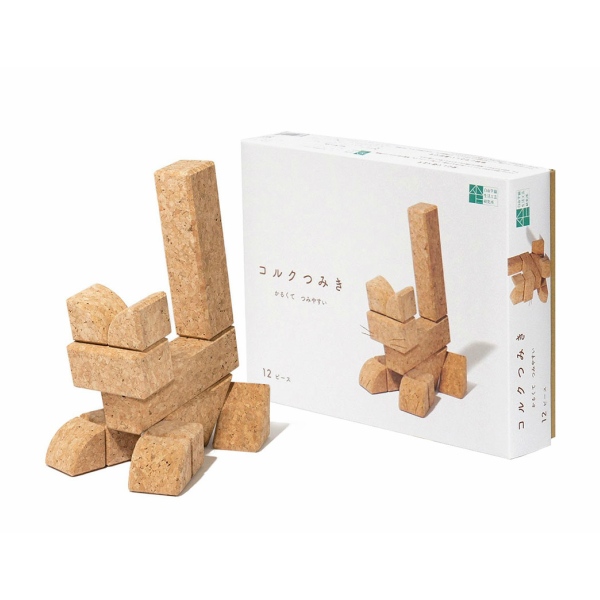 極美品 自由学園 積み木 コルク製 20ピース コルクつみき 20ピース】自由学園生活工芸研究所 出産祝い