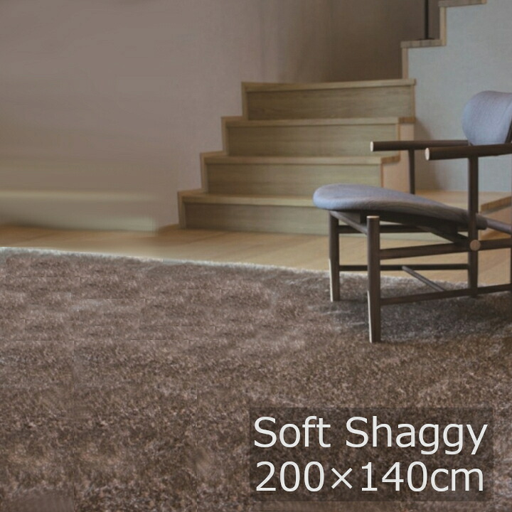 Soft Shaggy　ソフトシャギー 200×140ｃｍ [ 高級ラグ カーペット 床暖房対応 防炎 AWE社製生地 規格サイズ ロボット掃除機対応 ][メーカー直送品 沖縄・北海道配送不可]