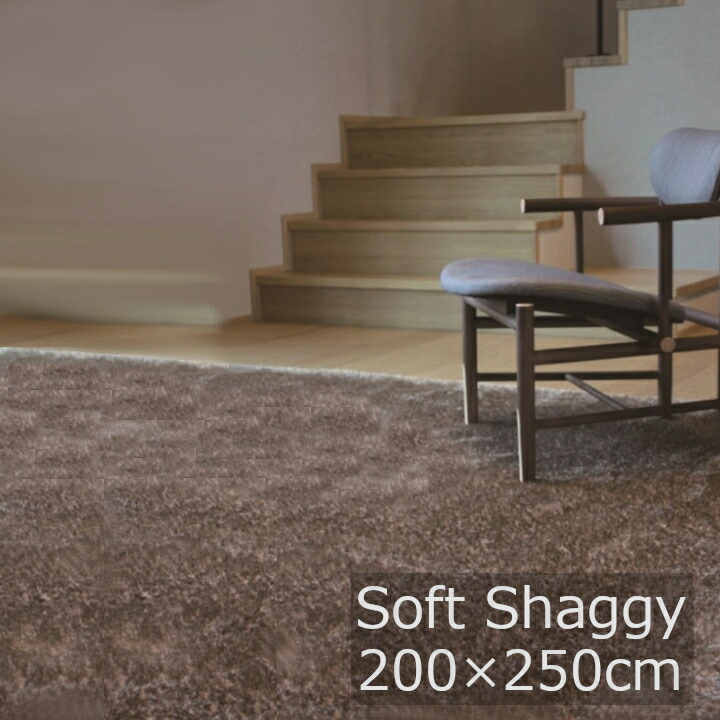 Soft Shaggy　ソフトシャギー 200×250ｃｍ [ 高級ラグ カーペット 床暖房対応 防炎 AWE社製生地 規格サイズ ロボット掃除機対応 ][メーカー直送品 沖縄・北海道配送不可]