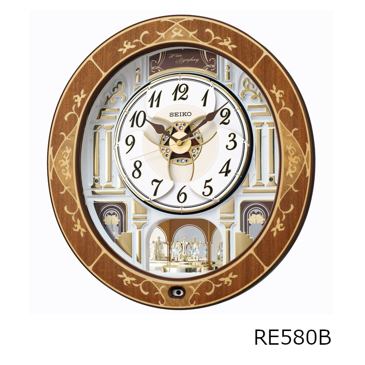 SEIKO（セイコー）薔薇を主題にした生まれながら木の象嵌と晴れ晴れしいな動作が愛らしさの仕組み時辰儀 RE580B[電磁波時辰儀 沖縄・北海道送りとどける不可]
