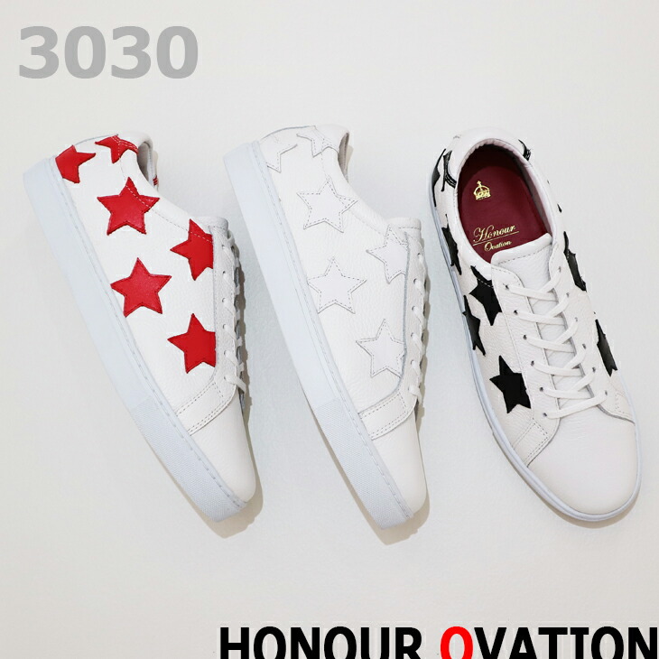アナーオベーション（Honour Ovation） スニーカー オールレザー STAR デザインスニーカー 3030　04007