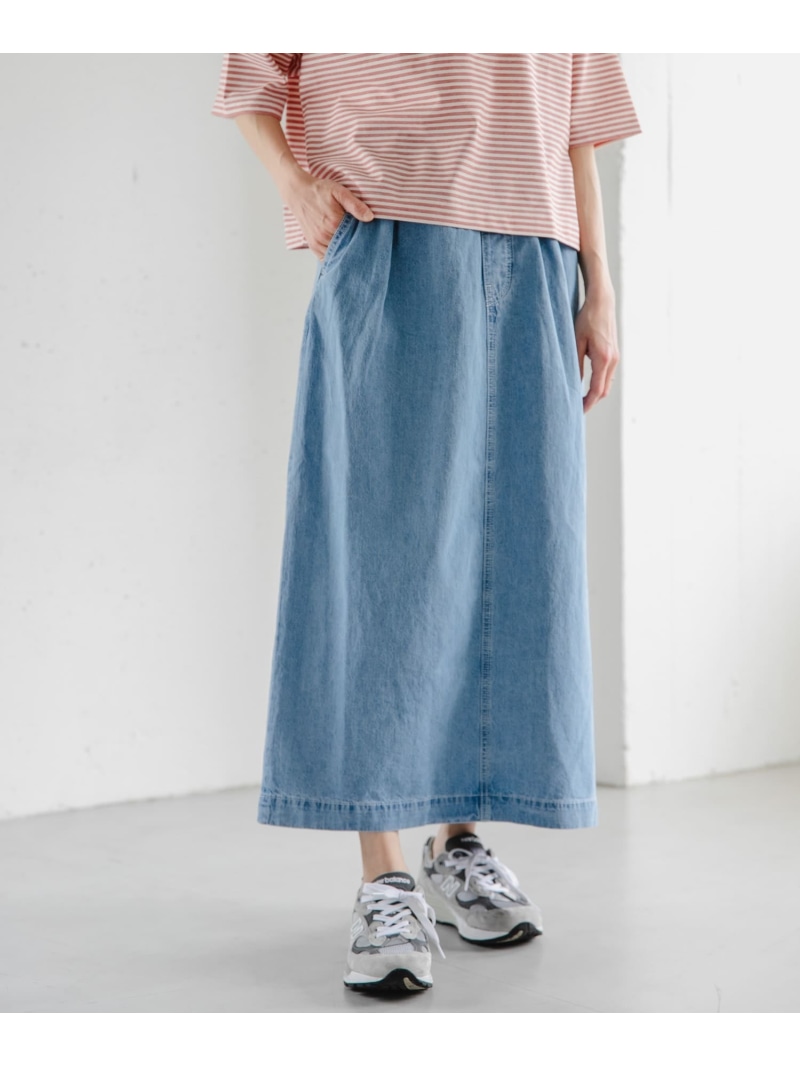 FORK&SPOON 綿麻デニムスカート URBAN RESEARCH DOORS アーバンリサーチドアーズ スカート その他のスカート ブルー【送料無料】[ Fashion]
