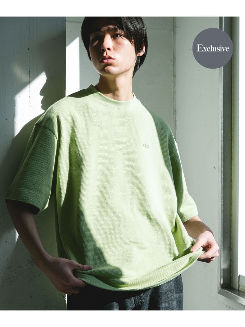 『別注』LACOSTE×DOORS THICK PIQUE ROUND SHORT-SLEEVE URBAN RESEARCH DOORS アーバンリサーチドアーズ トップス カットソー・Tシャツ ホワイト ネイビー グリーン【送料無料】[ Fashion]