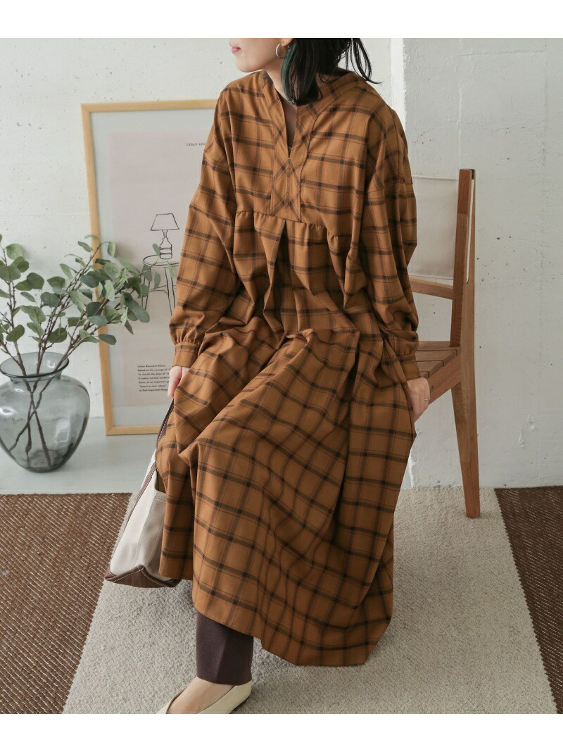 楽天市場 Web限定 チェックスキッパーワンピース Doors アーバンリサーチドアーズ ワンピース ワンピースその他 ブラウン ベージュ 送料無料 Rakuten Fashion Urban Research Doors ドアーズ
