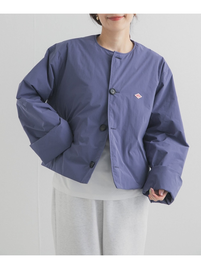 DANTON COLLARLESS JACKET URBAN RESEARCH DOORS アーバンリサーチドアーズ ジャケット・アウター ダウンジャケット・ダウンベスト 米国海軍 白いこと 青み【貨物輸送無料】[ Fashion]