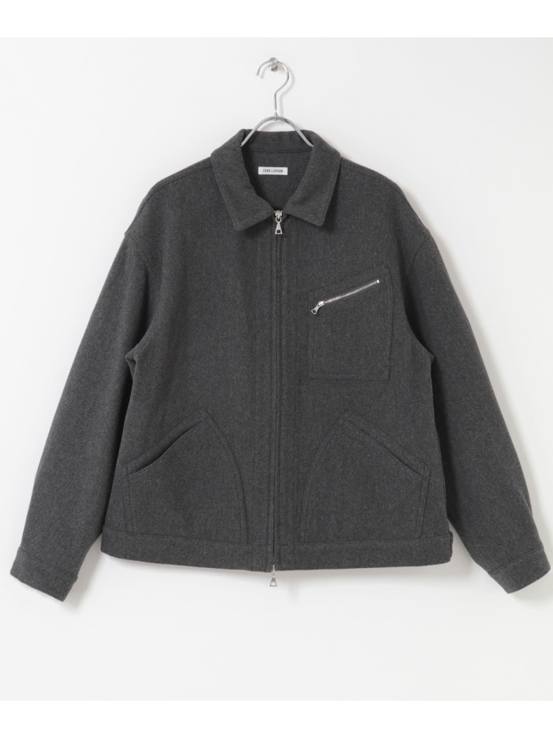 【SALE／60%OFF】FORK\u0026SPOON ウールショートブルゾン URBAN RESEARCH DOORS アーバンリサーチドアーズ ジャケット・アウター 上衣・前掛け 米国海軍 薄墨色 赤銅色【RBA_E】【貨物輸送無料】[ Fashion]