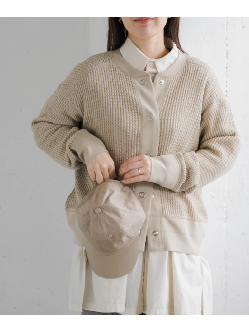 【SALE／10%OFF】FORK&SPOON ワッフルカーディガン URBAN RESEARCH DOORS アーバンリサーチドアーズ トップス カーディガン ネイビー グリーン ベージュ【RBA_E】【送料無料】[ Fashion]